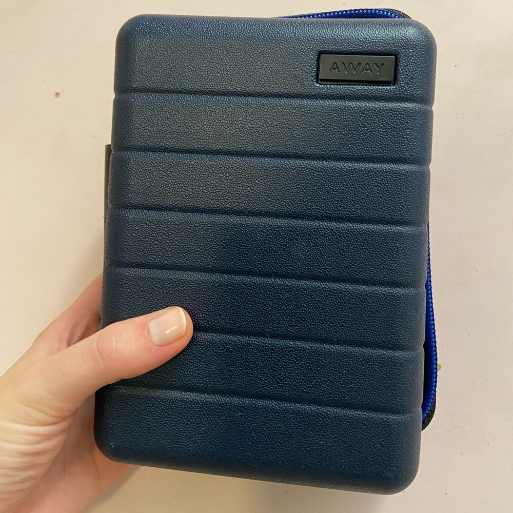 Navy away toiletry case
